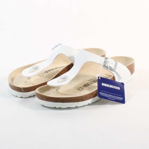 Women’s Birkenstock Gizeh White Cork Sandals NEW - Picture 4 of 8